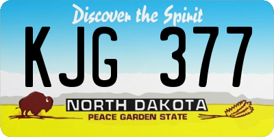 ND license plate KJG377