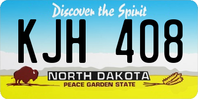 ND license plate KJH408
