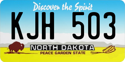 ND license plate KJH503