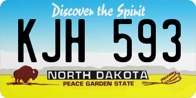 ND license plate KJH593
