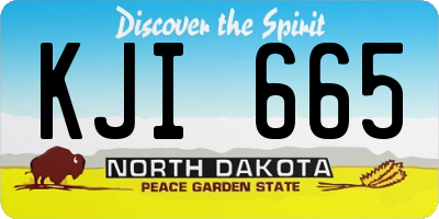 ND license plate KJI665