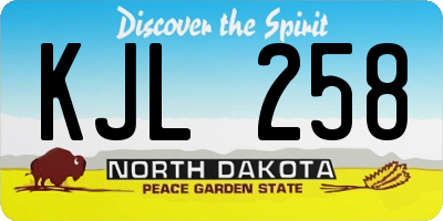 ND license plate KJL258