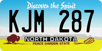 ND license plate KJM287