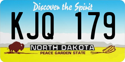 ND license plate KJQ179