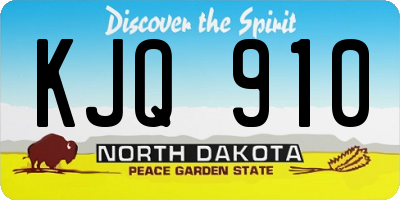 ND license plate KJQ910