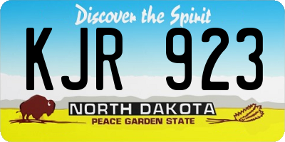 ND license plate KJR923