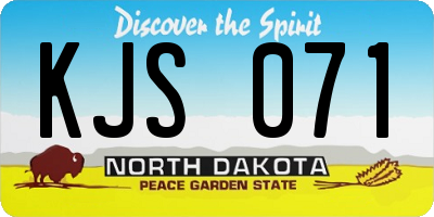 ND license plate KJS071