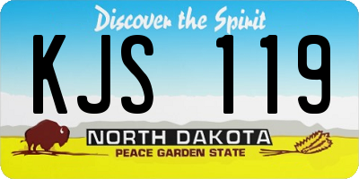 ND license plate KJS119
