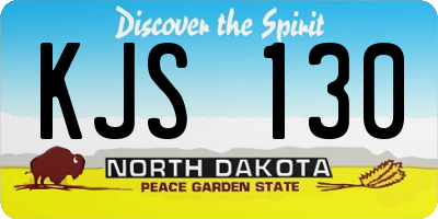 ND license plate KJS130