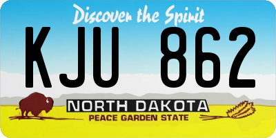 ND license plate KJU862