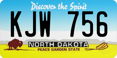 ND license plate KJW756
