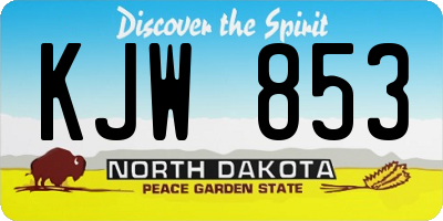 ND license plate KJW853