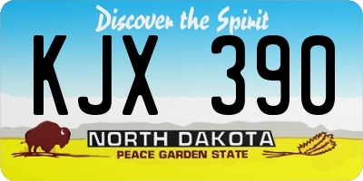ND license plate KJX390