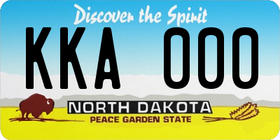 ND license plate KKA000
