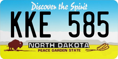 ND license plate KKE585