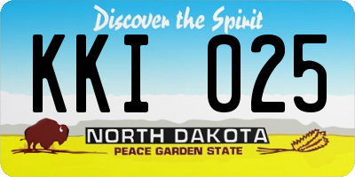ND license plate KKI025