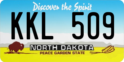 ND license plate KKL509