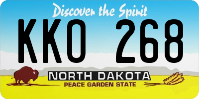ND license plate KKO268