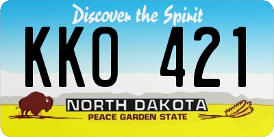 ND license plate KKO421