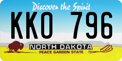 ND license plate KKO796