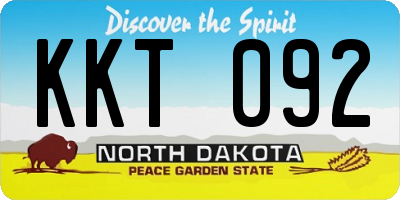 ND license plate KKT092