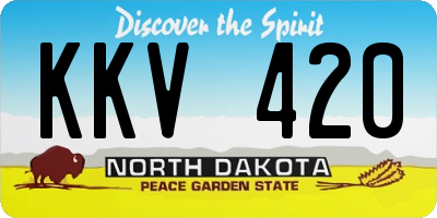 ND license plate KKV420