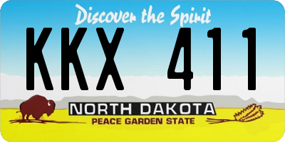 ND license plate KKX411