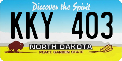 ND license plate KKY403