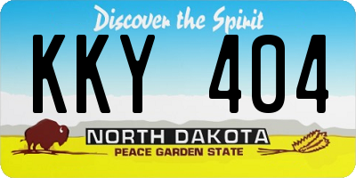 ND license plate KKY404