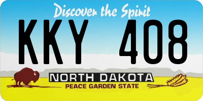 ND license plate KKY408