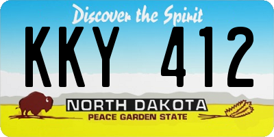 ND license plate KKY412