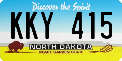 ND license plate KKY415