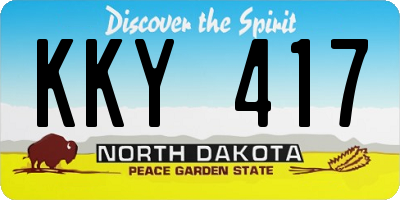 ND license plate KKY417