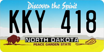 ND license plate KKY418