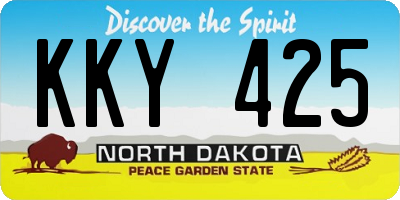 ND license plate KKY425