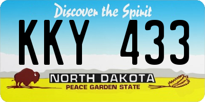 ND license plate KKY433