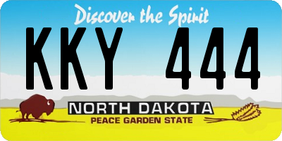 ND license plate KKY444