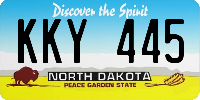 ND license plate KKY445