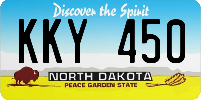 ND license plate KKY450