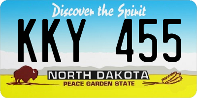 ND license plate KKY455