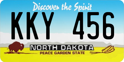 ND license plate KKY456