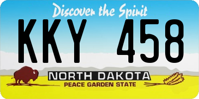 ND license plate KKY458