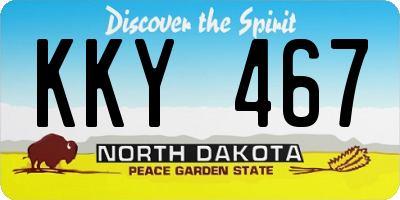 ND license plate KKY467