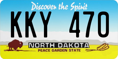 ND license plate KKY470