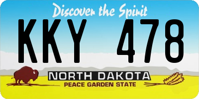 ND license plate KKY478