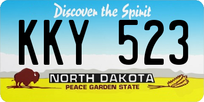 ND license plate KKY523