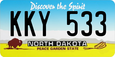 ND license plate KKY533