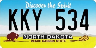 ND license plate KKY534