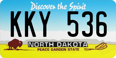 ND license plate KKY536