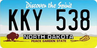 ND license plate KKY538